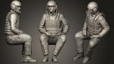 Military figurines Abrams US tank crew 3d model